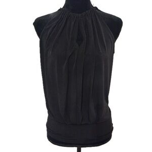 JULIAN CHANG Black Women’s Halter Ringer Top Size XS Metal Bead Details